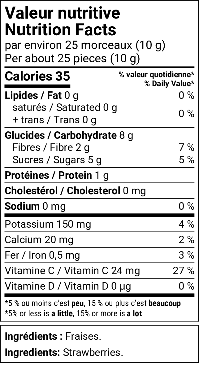 Fraises lyophilisées